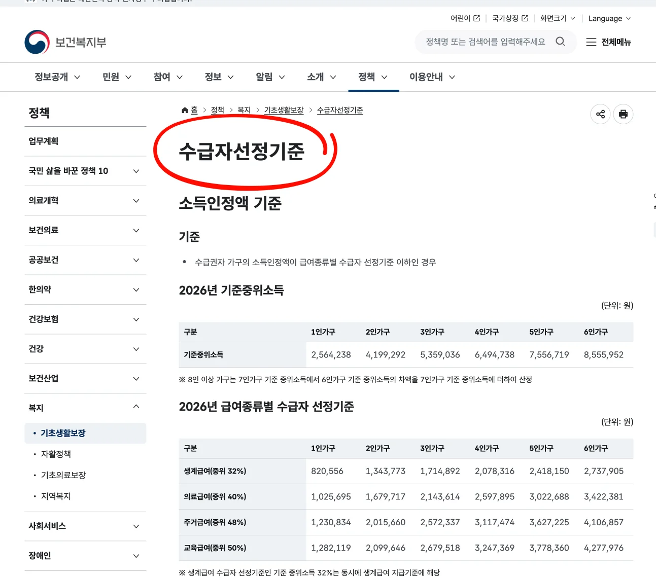 Featured image of post 2026 기초생활수급자 조건: 소득인정액·자동차·부양의무자 완전 정리
